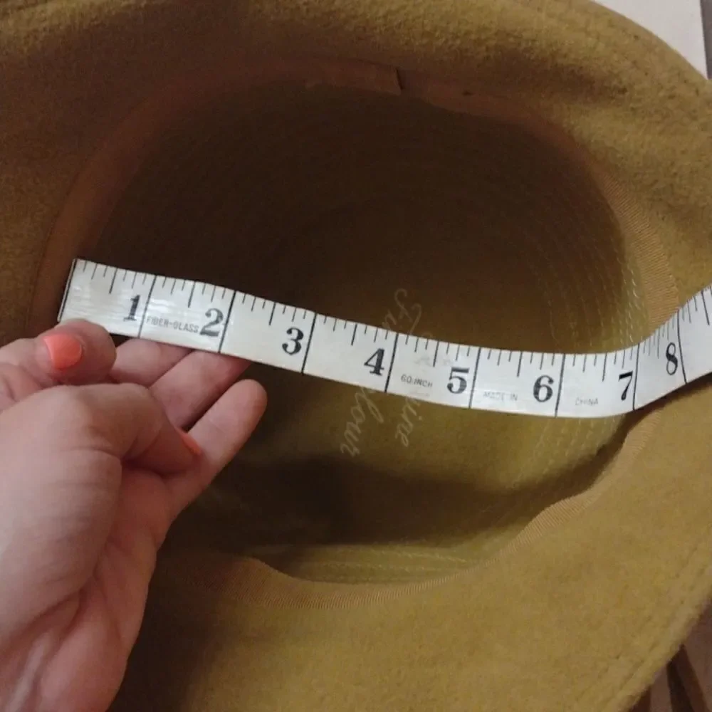 Vintage style bucket hat Fine Velour mustard yellow 20s 30s